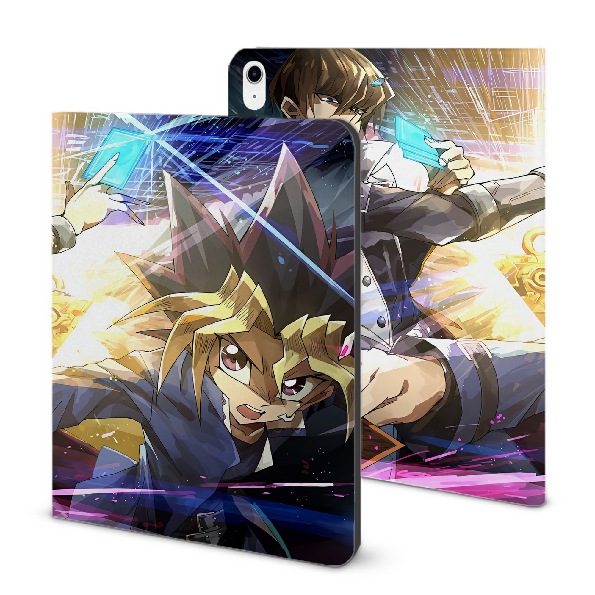 （画像用） 遊☆戯☆王 Yu-Gi-Oh! IPad ケース ブック型 PUレザー TPU 耐衝撃 軽量 薄型 ペン収納なし 全面保護 IPad 各モデル対応